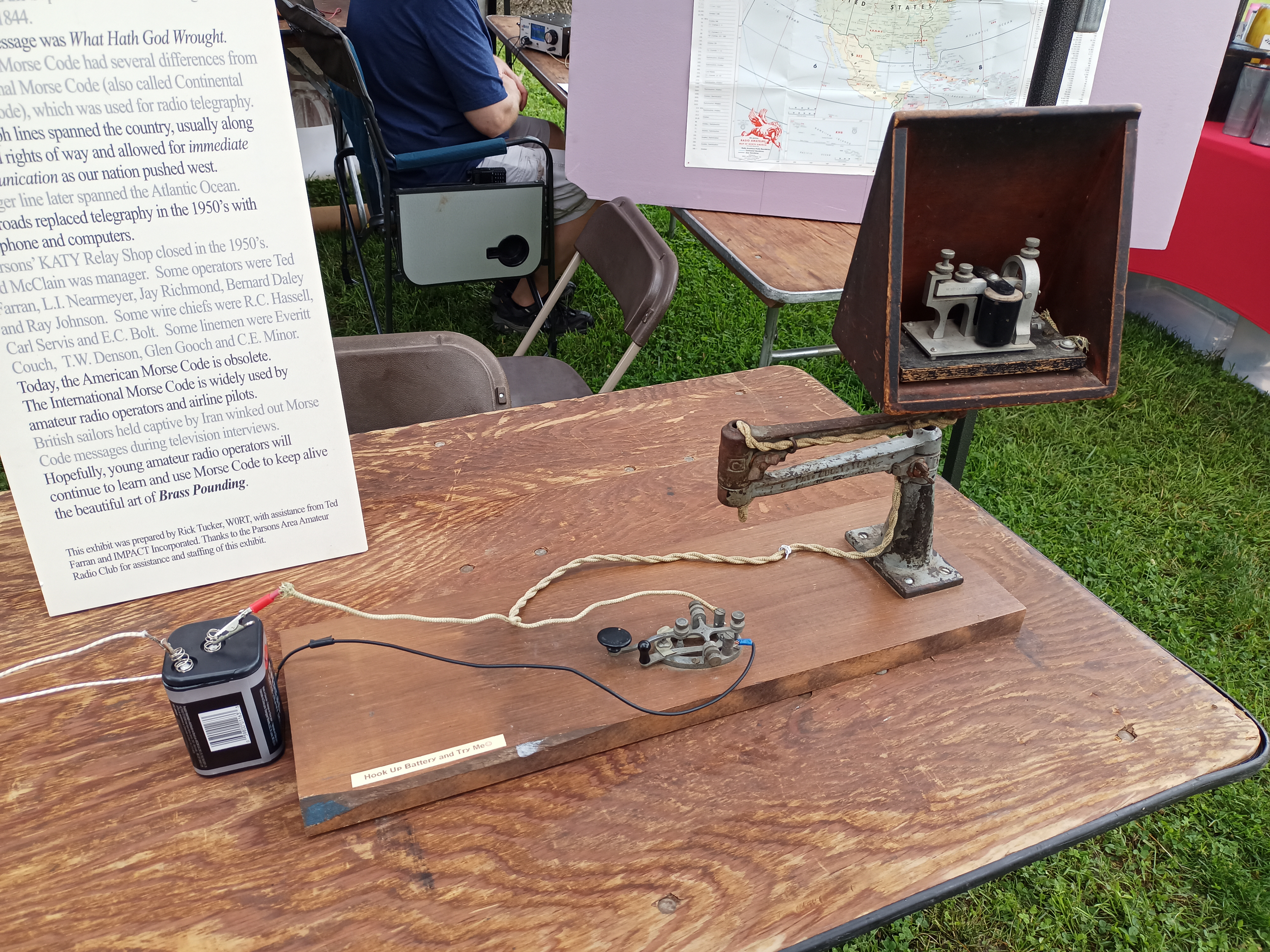 Vintage telegraph key demonstration